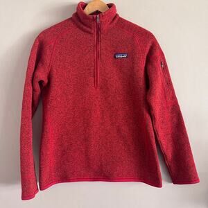 Patagonia Women's Red Better Sweater 1/4 Zip Pullover Fleece Jacket Size M